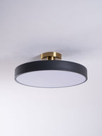Isla Round Flush-Mount LED Ceiling Light – Black Metal with White Diffuser for Dining Rooms & Offices, Six Colours