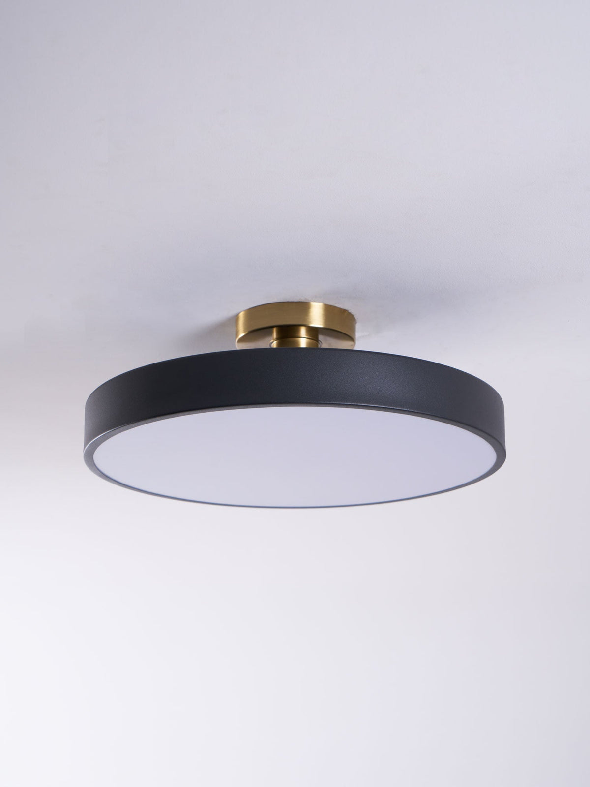 Isla Round Flush-Mount LED Ceiling Light – Black Metal with White Diffuser for Dining Rooms & Offices, Six Colours