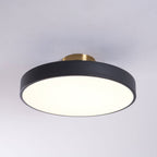 Isla Round Flush-Mount LED Ceiling Light – Black Metal with White Diffuser for Dining Rooms & Offices, Six Colours