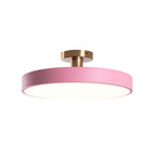 Isla Round Flush-Mount LED Ceiling Light – Black Metal with White Diffuser for Dining Rooms & Offices, Six Colours