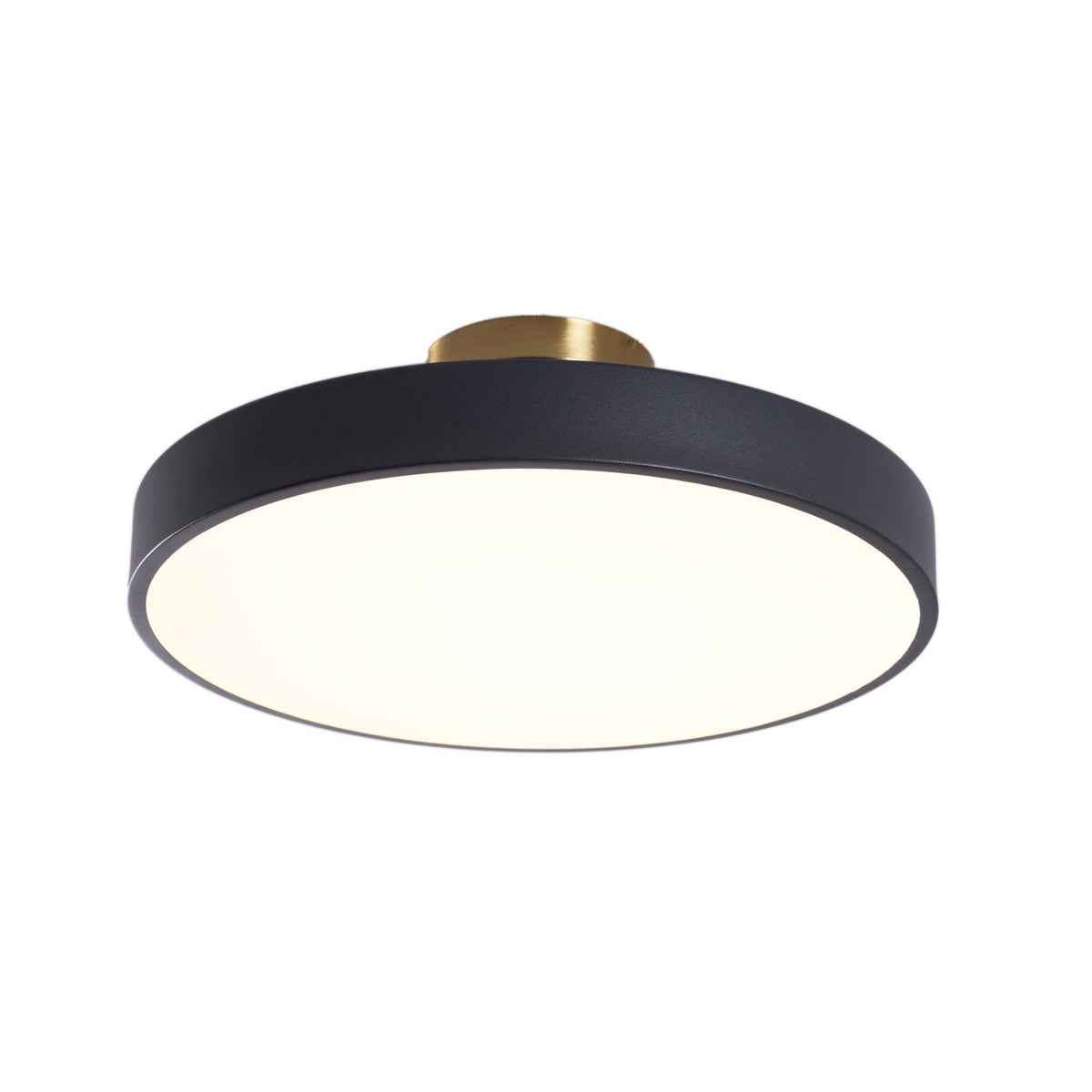 Isla Round Flush-Mount LED Ceiling Light – Black Metal with White Diffuser for Dining Rooms & Offices, Six Colours
