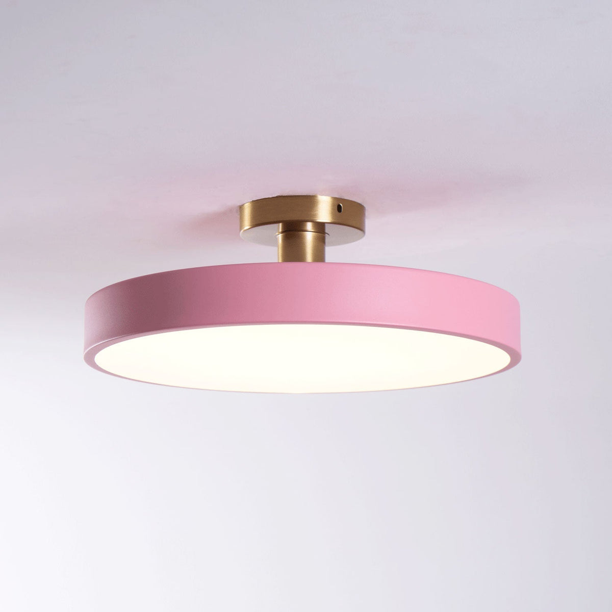 Isla Round Flush-Mount LED Ceiling Light – Black Metal with White Diffuser for Dining Rooms & Offices, Six Colours