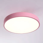 Isla Round Flush-Mount LED Ceiling Light – Black Metal with White Diffuser for Dining Rooms & Offices, Six Colours