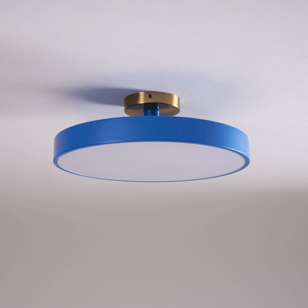 Isla Round Flush-Mount LED Ceiling Light – Black Metal with White Diffuser for Dining Rooms & Offices, Six Colours