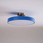 Isla Round Flush-Mount LED Ceiling Light – Black Metal with White Diffuser for Dining Rooms & Offices, Six Colours