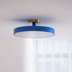 Isla Round Flush-Mount LED Ceiling Light – Black Metal with White Diffuser for Dining Rooms & Offices, Six Colours