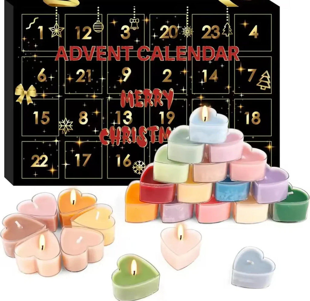 Candle Advent Calendar with 24 Heart-Shaped Candles 2026