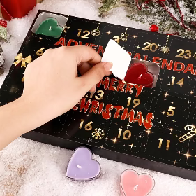 Candle Advent Calendar with 24 Heart-Shaped Candles 2026