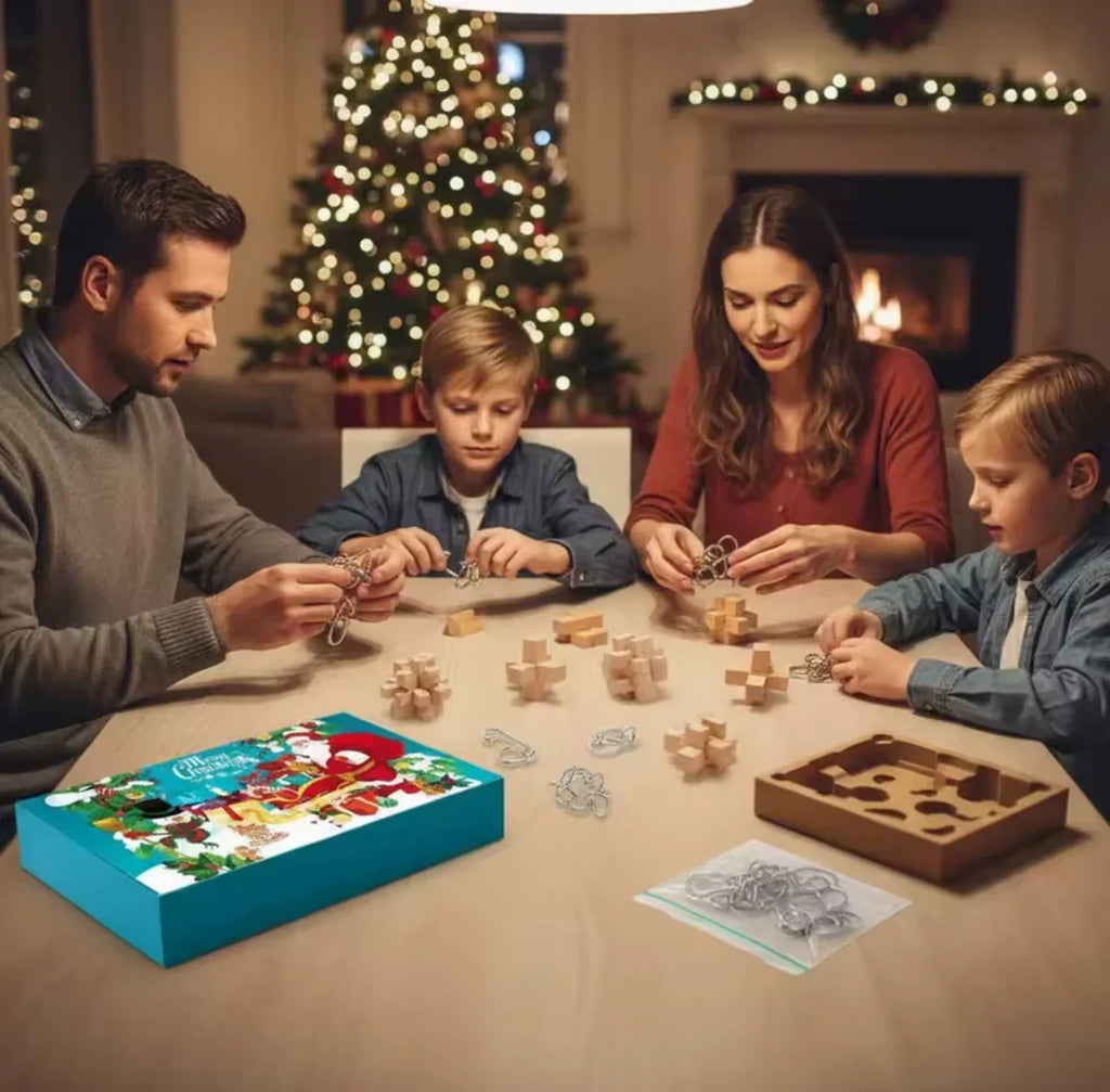 Brain Teaser Advent Calendar with 24 Metal and Wooden Puzzles 2026