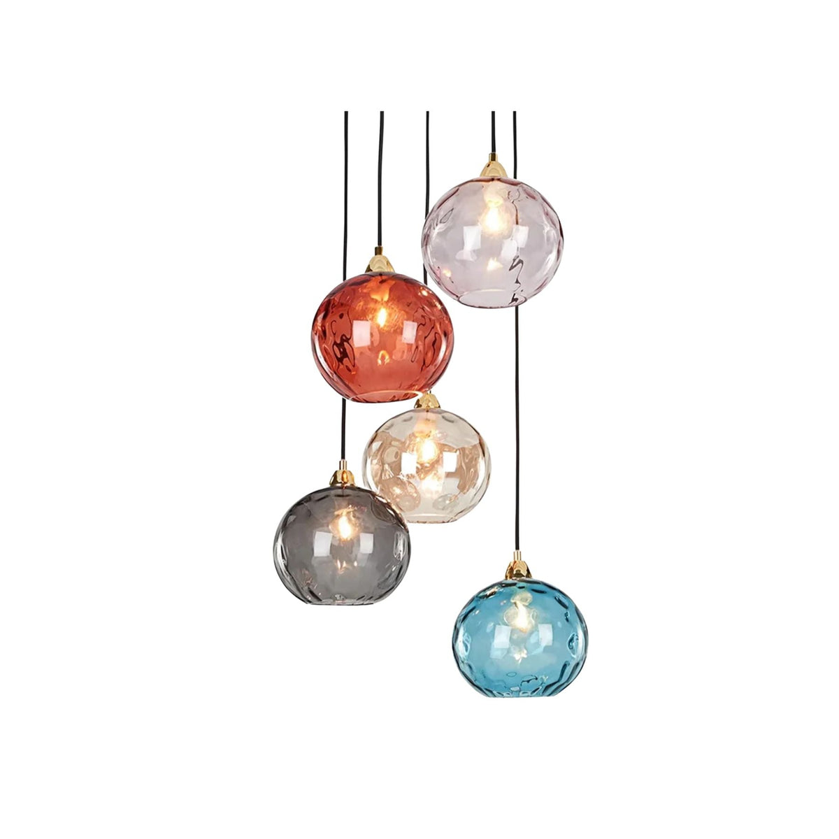 Smoked Glass Globe Pendant Light – Grey, E26, 20 cm, Mood Lighting for Dining Table, Living Room & Bedroom