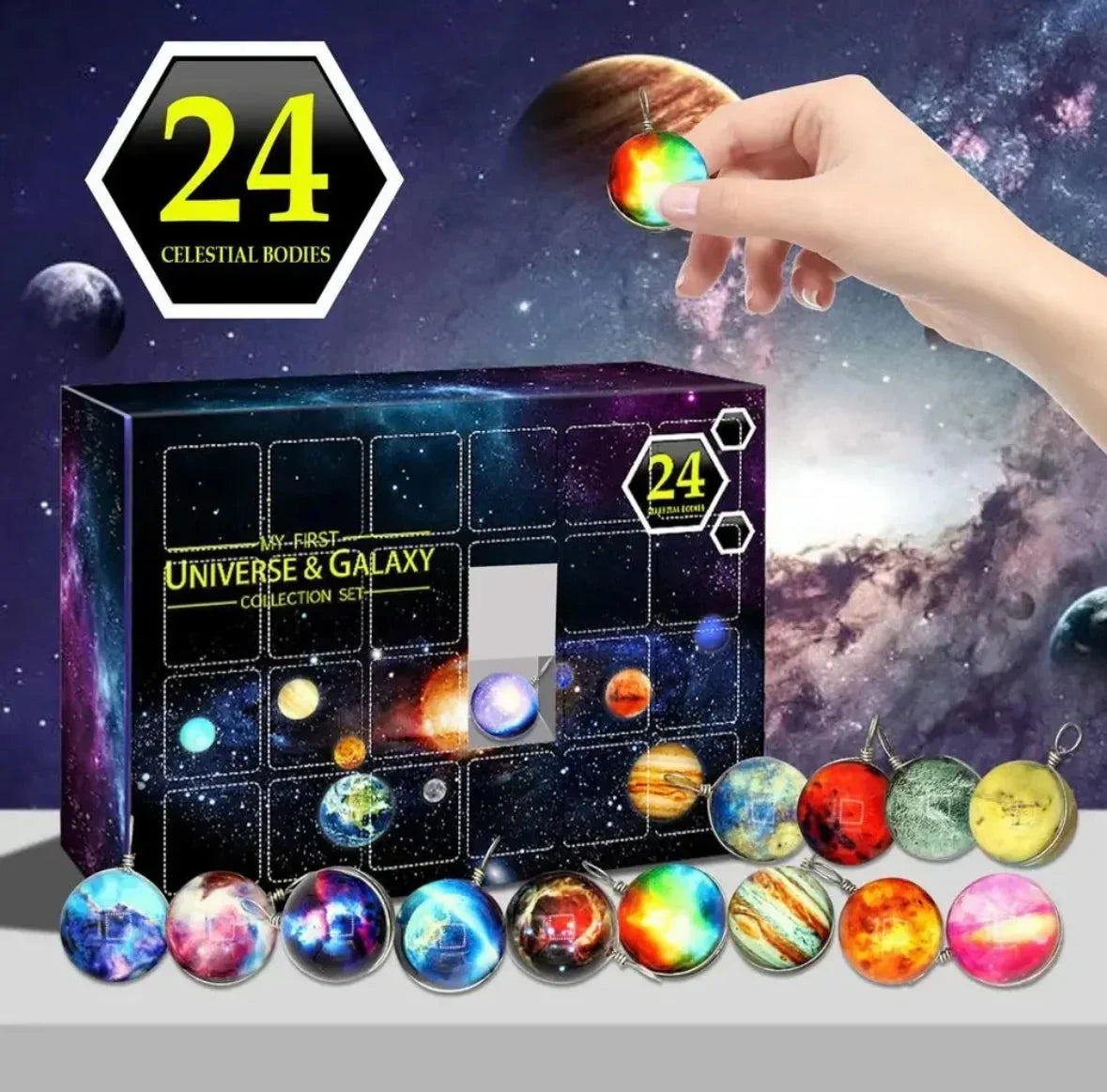 Solar System Advent Calendar with 24 Planet Pendants 2026
