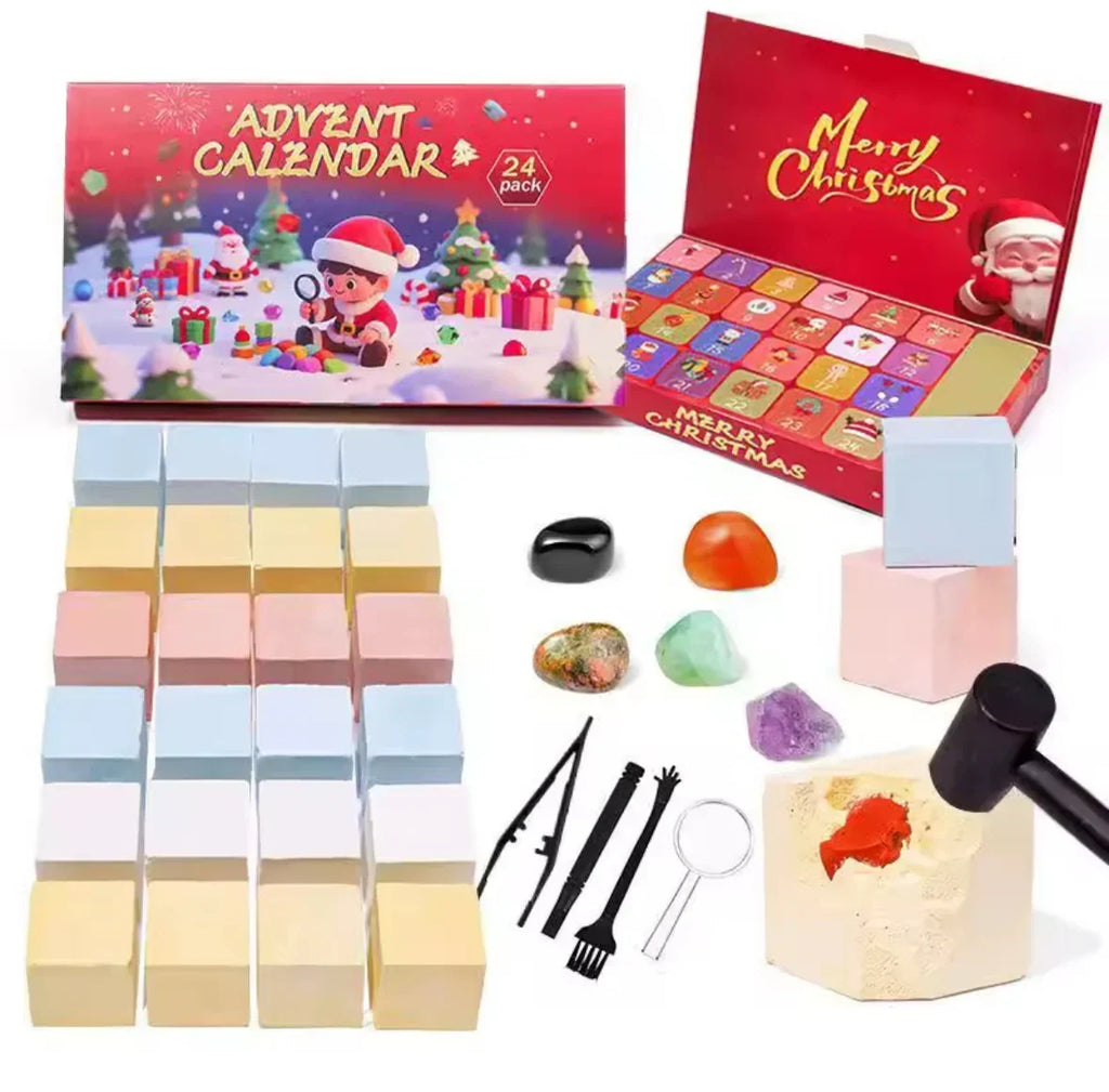 Crystal Dig Advent Calendar with 24 Plaster Blocks and Excavation Tools 2026
