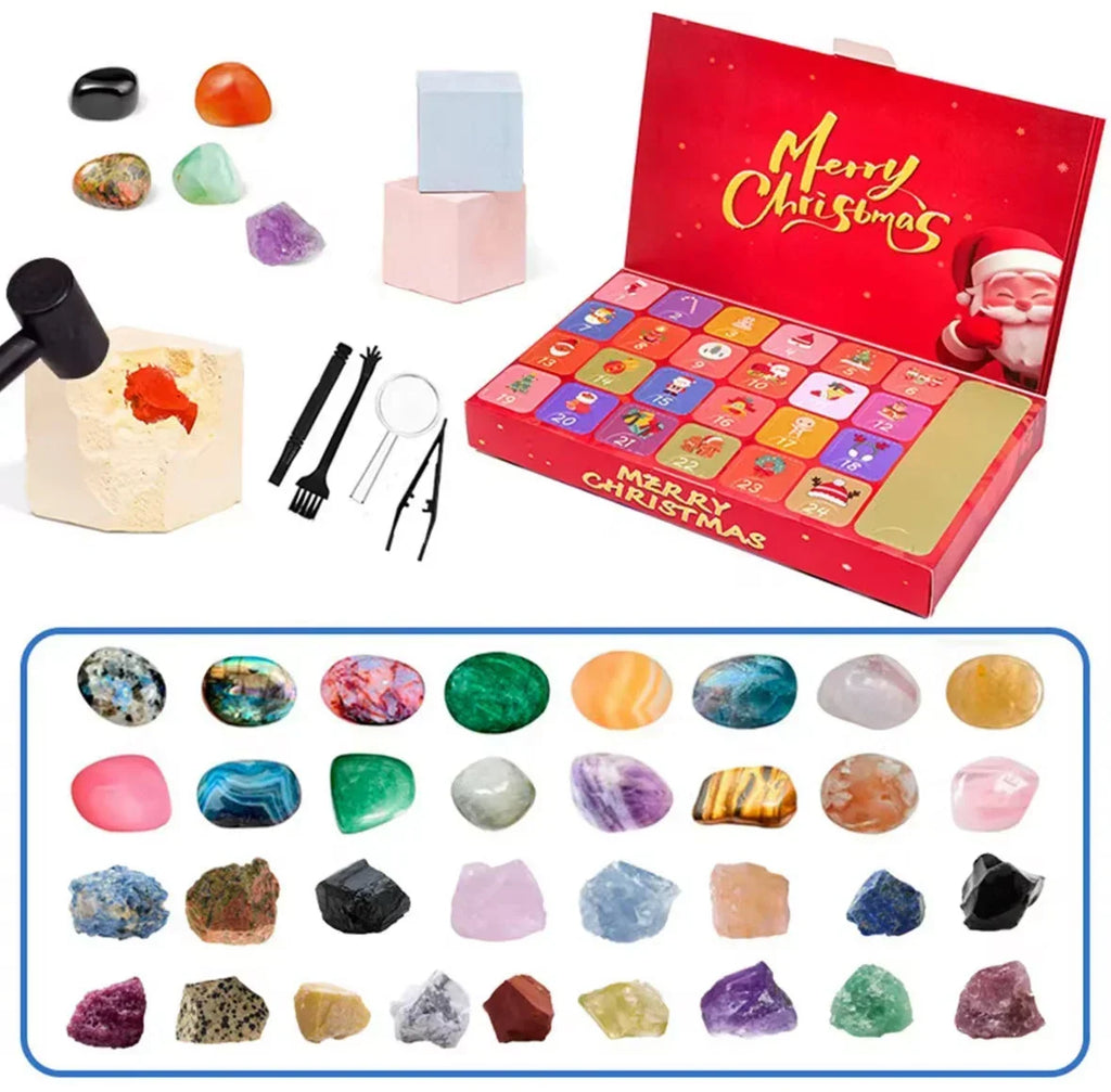 Crystal Dig Advent Calendar with 24 Plaster Blocks and Excavation Tools 2026
