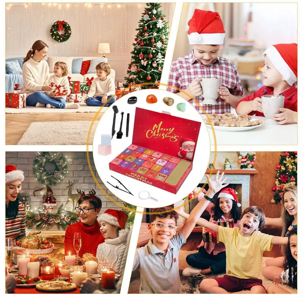 Crystal Dig Advent Calendar with 24 Plaster Blocks and Excavation Tools 2026