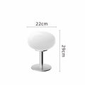 Glass Egg Table Lamp – Italian Design, Dimmable LED with Rotary Knob, Iron & Glass – for Bedroom, Living Room & Study