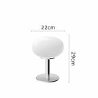 Glass Egg Table Lamp – Italian Design, Dimmable LED with Rotary Knob, Iron & Glass – for Bedroom, Living Room & Study