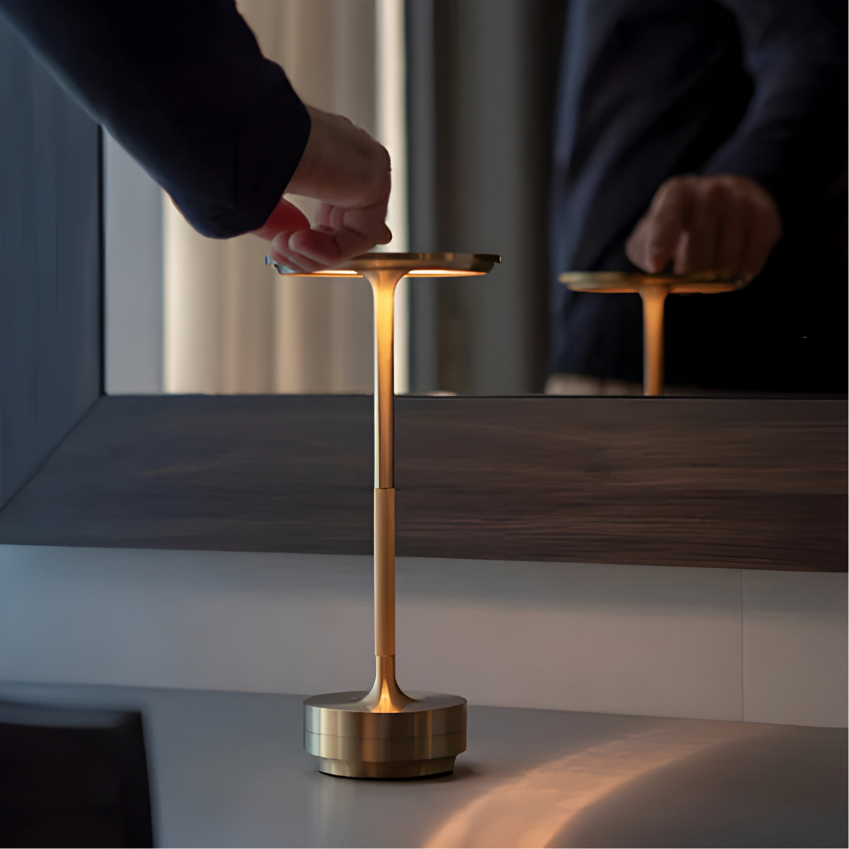 Cordless Rechargeable LED Table Lamp with Touch Dimming – Luxury Mood Light for Living Room & Bedroom