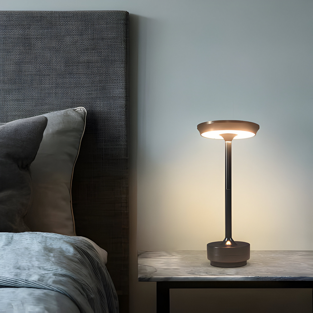 Cordless Rechargeable LED Table Lamp with Touch Dimming – Luxury Mood Light for Living Room & Bedroom