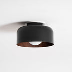 Round Glass Globe Ceiling Light with Wood-Grain Interior – Ø 22 cm, G9, Wall Mountable for Hallway, Kitchen & Bedroom