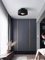 Round Glass Globe Ceiling Light with Wood-Grain Interior – Ø 22 cm, G9, Wall Mountable for Hallway, Kitchen & Bedroom