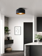 Round Glass Globe Ceiling Light with Wood-Grain Interior – Ø 22 cm, G9, Wall Mountable for Hallway, Kitchen & Bedroom