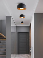 Round Glass Globe Ceiling Light with Wood-Grain Interior – Ø 22 cm, G9, Wall Mountable for Hallway, Kitchen & Bedroom