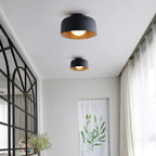 Round Glass Globe Ceiling Light with Wood-Grain Interior – Ø 22 cm, G9, Wall Mountable for Hallway, Kitchen & Bedroom