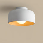 Round Glass Globe Ceiling Light with Wood-Grain Interior – Ø 22 cm, G9, Wall Mountable for Hallway, Kitchen & Bedroom