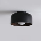 Round Glass Globe Ceiling Light with Wood-Grain Interior – Ø 22 cm, G9, Wall Mountable for Hallway, Kitchen & Bedroom