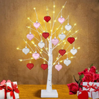 LED Birch Tree with Heart, 60 cm – Warm White Decorative Table Lamp & Mood Light for Living Room Decoration