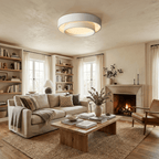 Dimmable Cylinder LED Ceiling Light – Iron & Acrylic Flush Light for Living Room & Bedroom, Ø 40–60 cm