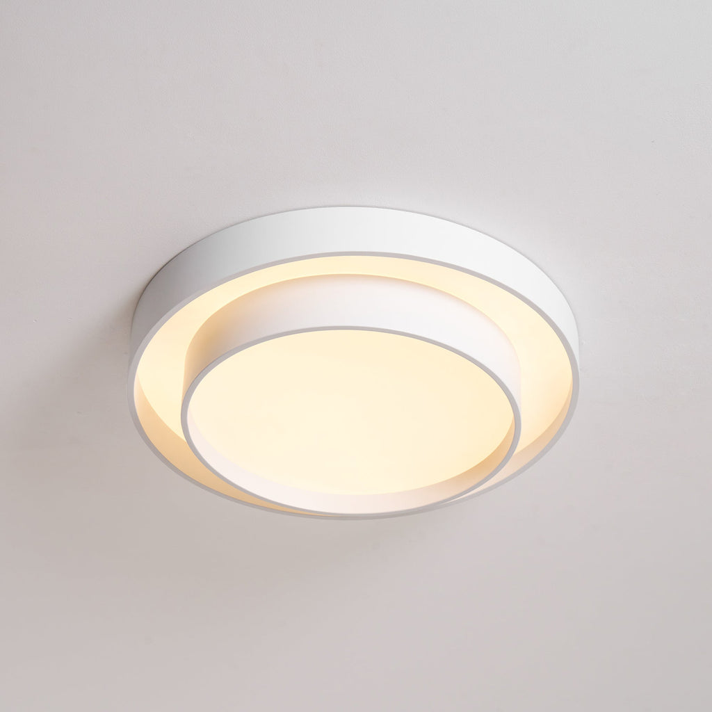 Dimmable Cylinder LED Ceiling Light – Iron & Acrylic Flush Light for Living Room & Bedroom, Ø 40–60 cm