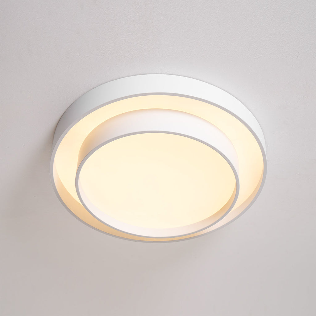 Dimmable Cylinder LED Ceiling Light – Iron & Acrylic Flush Light for Living Room & Bedroom, Ø 40–60 cm