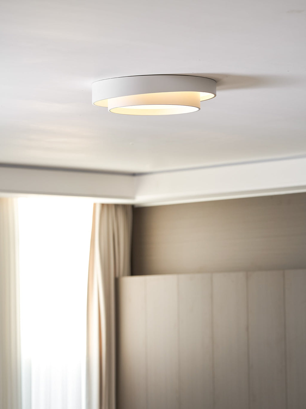 Dimmable Cylinder LED Ceiling Light – Iron & Acrylic Flush Light for Living Room & Bedroom, Ø 40–60 cm