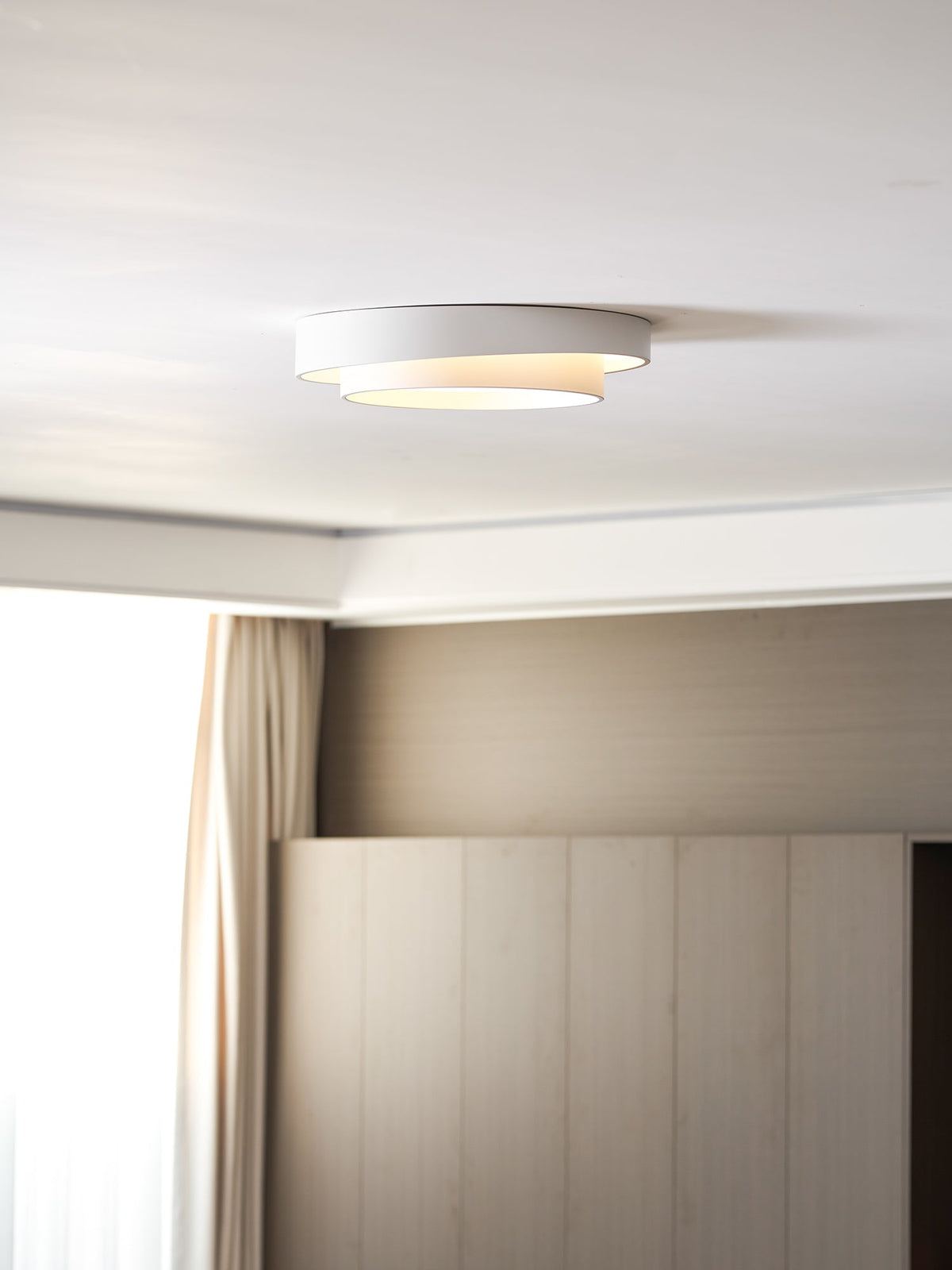 Dimmable Cylinder LED Ceiling Light – Iron & Acrylic Flush Light for Living Room & Bedroom, Ø 40–60 cm