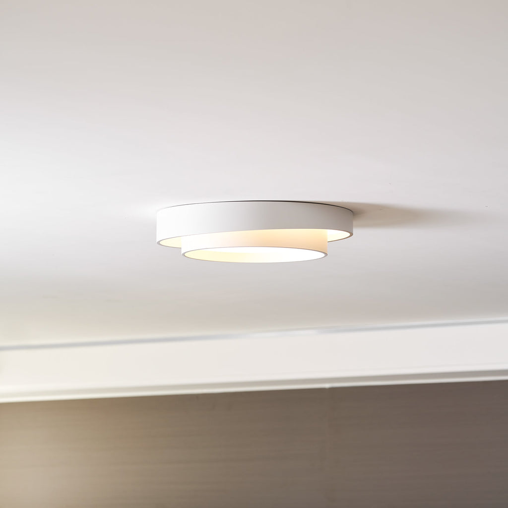 Dimmable Cylinder LED Ceiling Light – Iron & Acrylic Flush Light for Living Room & Bedroom, Ø 40–60 cm