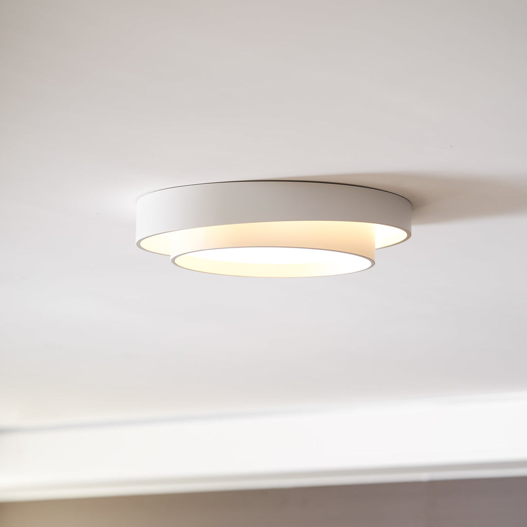 Dimmable Cylinder LED Ceiling Light – Iron & Acrylic Flush Light for Living Room & Bedroom, Ø 40–60 cm