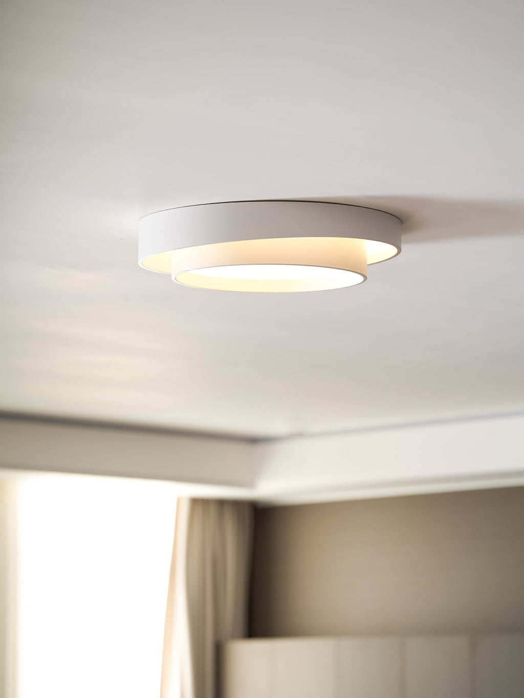 Dimmable Cylinder LED Ceiling Light – Iron & Acrylic Flush Light for Living Room & Bedroom, Ø 40–60 cm
