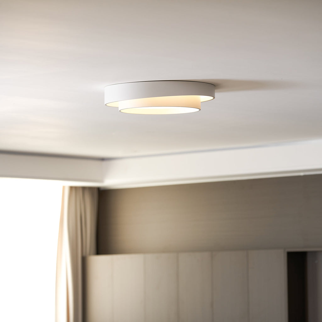 Dimmable Cylinder LED Ceiling Light – Iron & Acrylic Flush Light for Living Room & Bedroom, Ø 40–60 cm