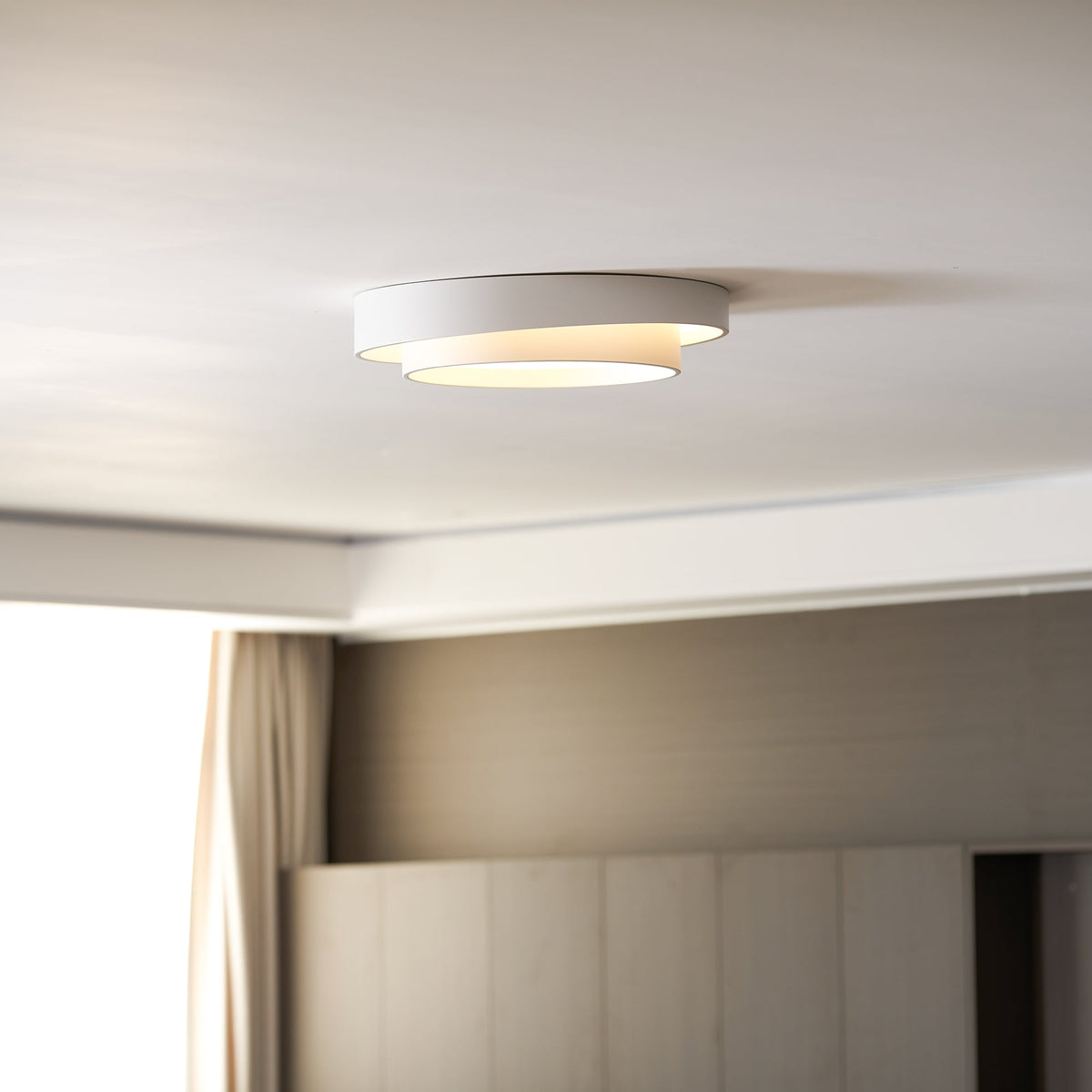 Dimmable Cylinder LED Ceiling Light – Iron & Acrylic Flush Light for Living Room & Bedroom, Ø 40–60 cm