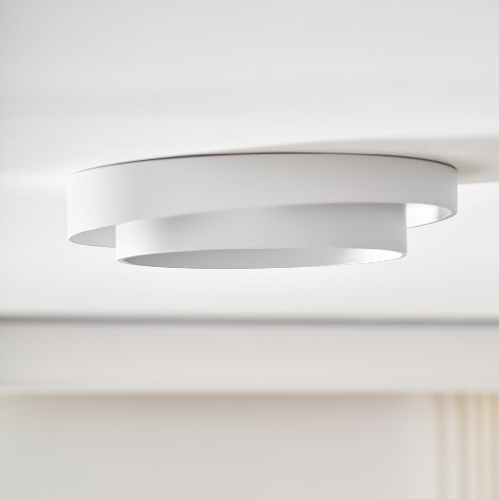 Dimmable Cylinder LED Ceiling Light – Iron & Acrylic Flush Light for Living Room & Bedroom, Ø 40–60 cm