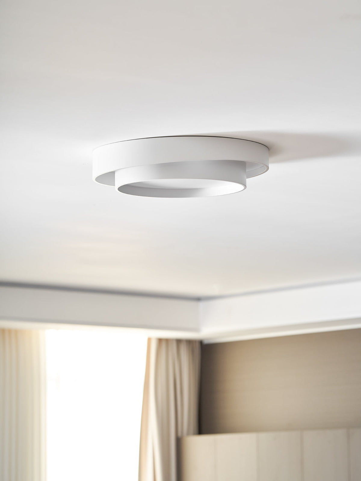 Dimmable Cylinder LED Ceiling Light – Iron & Acrylic Flush Light for Living Room & Bedroom, Ø 40–60 cm