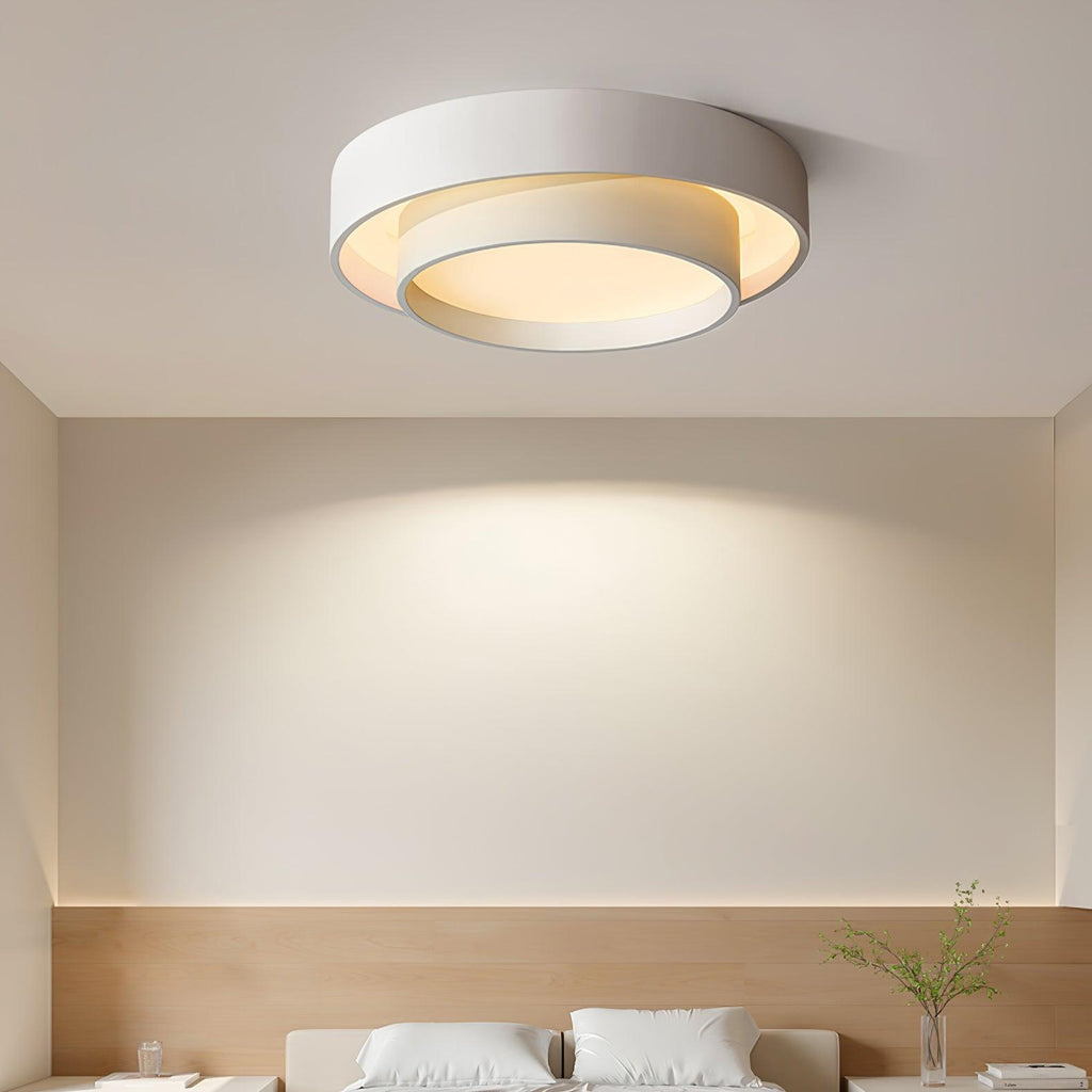 Dimmable Cylinder LED Ceiling Light – Iron & Acrylic Flush Light for Living Room & Bedroom, Ø 40–60 cm