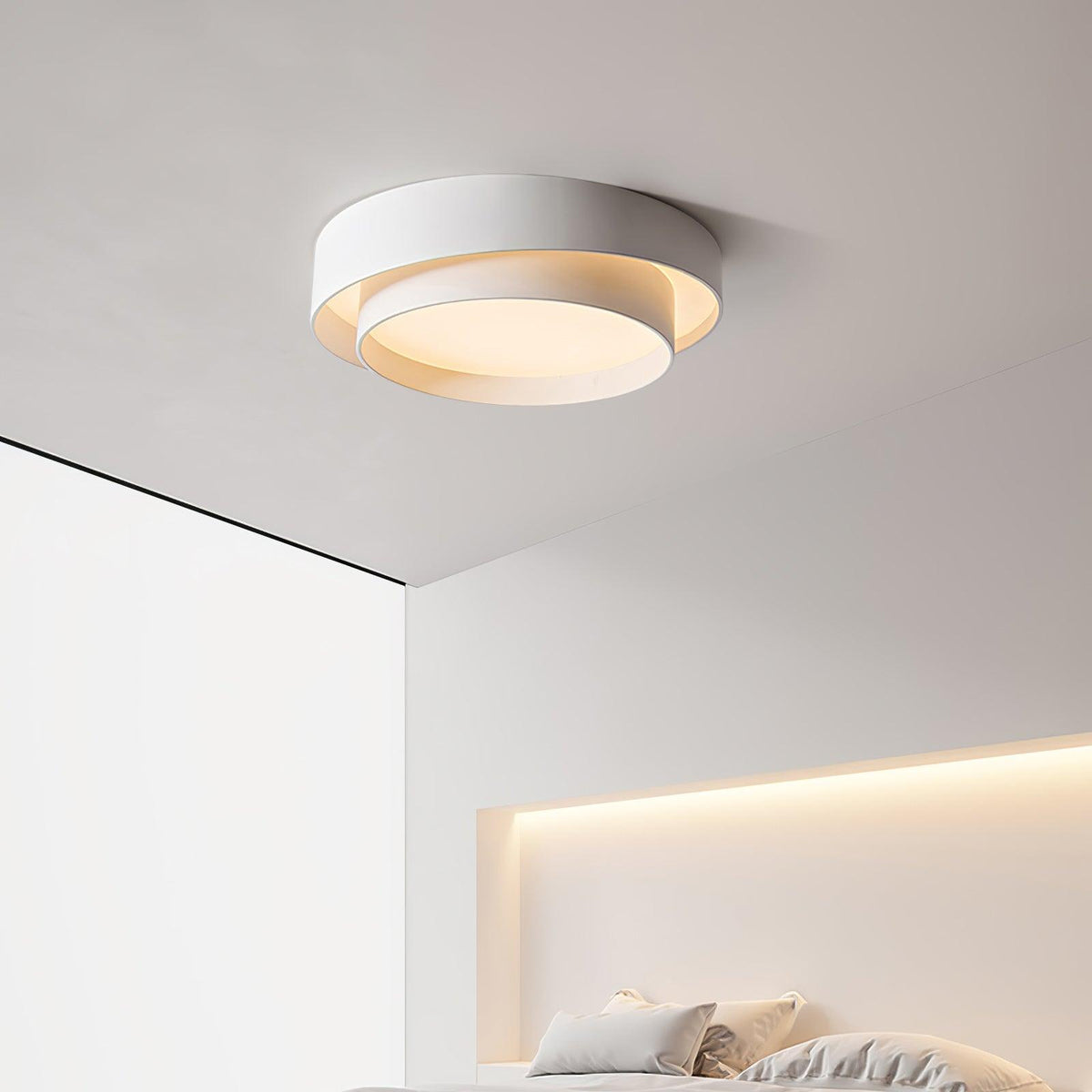 Dimmable Cylinder LED Ceiling Light – Iron & Acrylic Flush Light for Living Room & Bedroom, Ø 40–60 cm