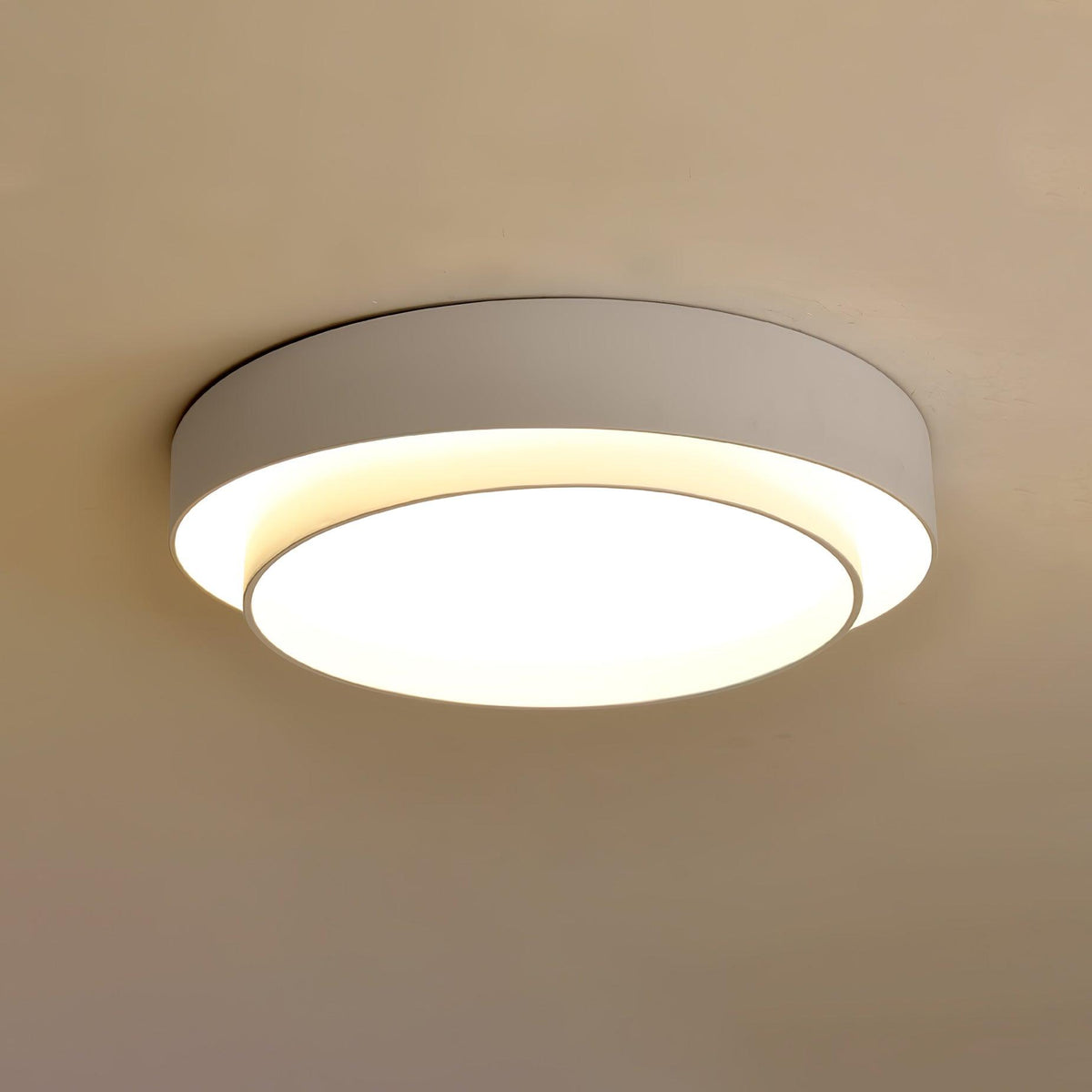 Dimmable Cylinder LED Ceiling Light – Iron & Acrylic Flush Light for Living Room & Bedroom, Ø 40–60 cm