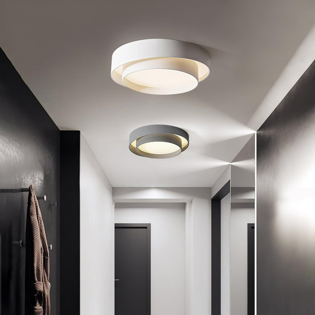 Dimmable Cylinder LED Ceiling Light – Iron & Acrylic Flush Light for Living Room & Bedroom, Ø 40–60 cm