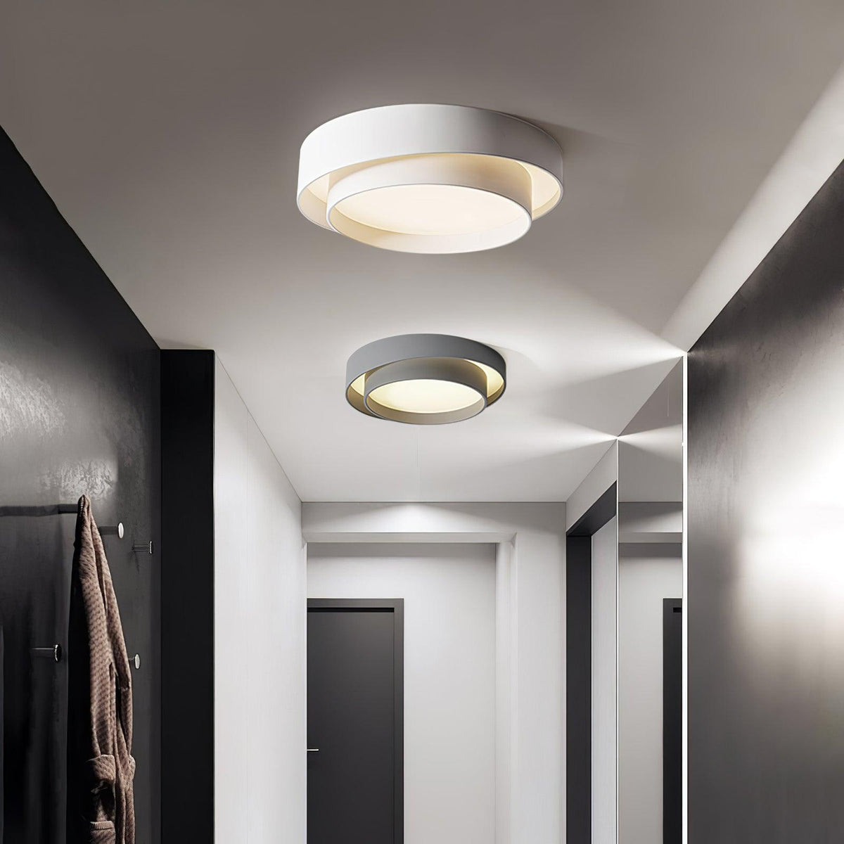 Dimmable Cylinder LED Ceiling Light – Iron & Acrylic Flush Light for Living Room & Bedroom, Ø 40–60 cm