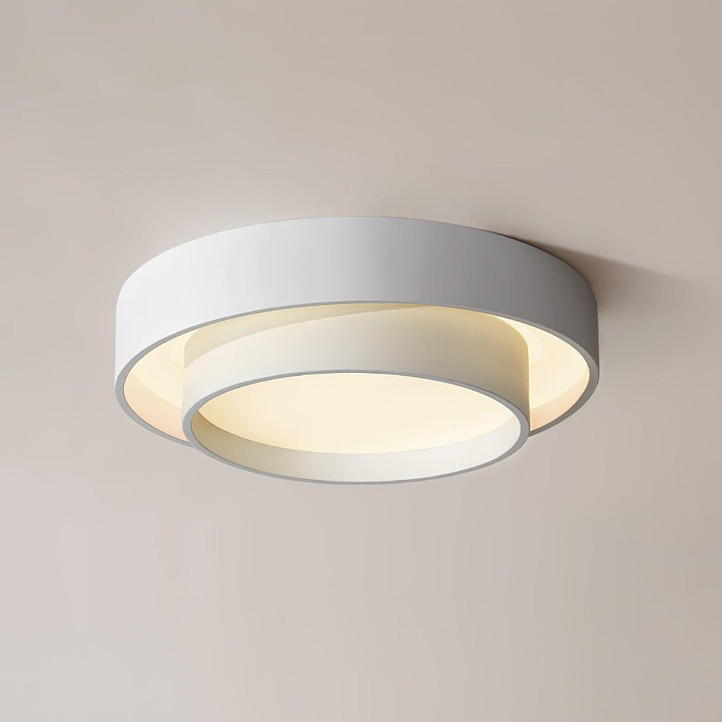Dimmable Cylinder LED Ceiling Light – Iron & Acrylic Flush Light for Living Room & Bedroom, Ø 40–60 cm