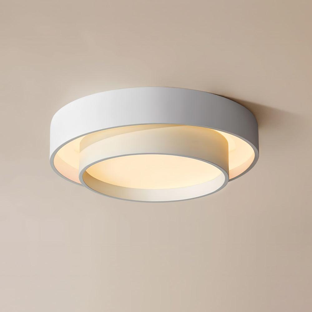 Dimmable Cylinder LED Ceiling Light – Iron & Acrylic Flush Light for Living Room & Bedroom, Ø 40–60 cm