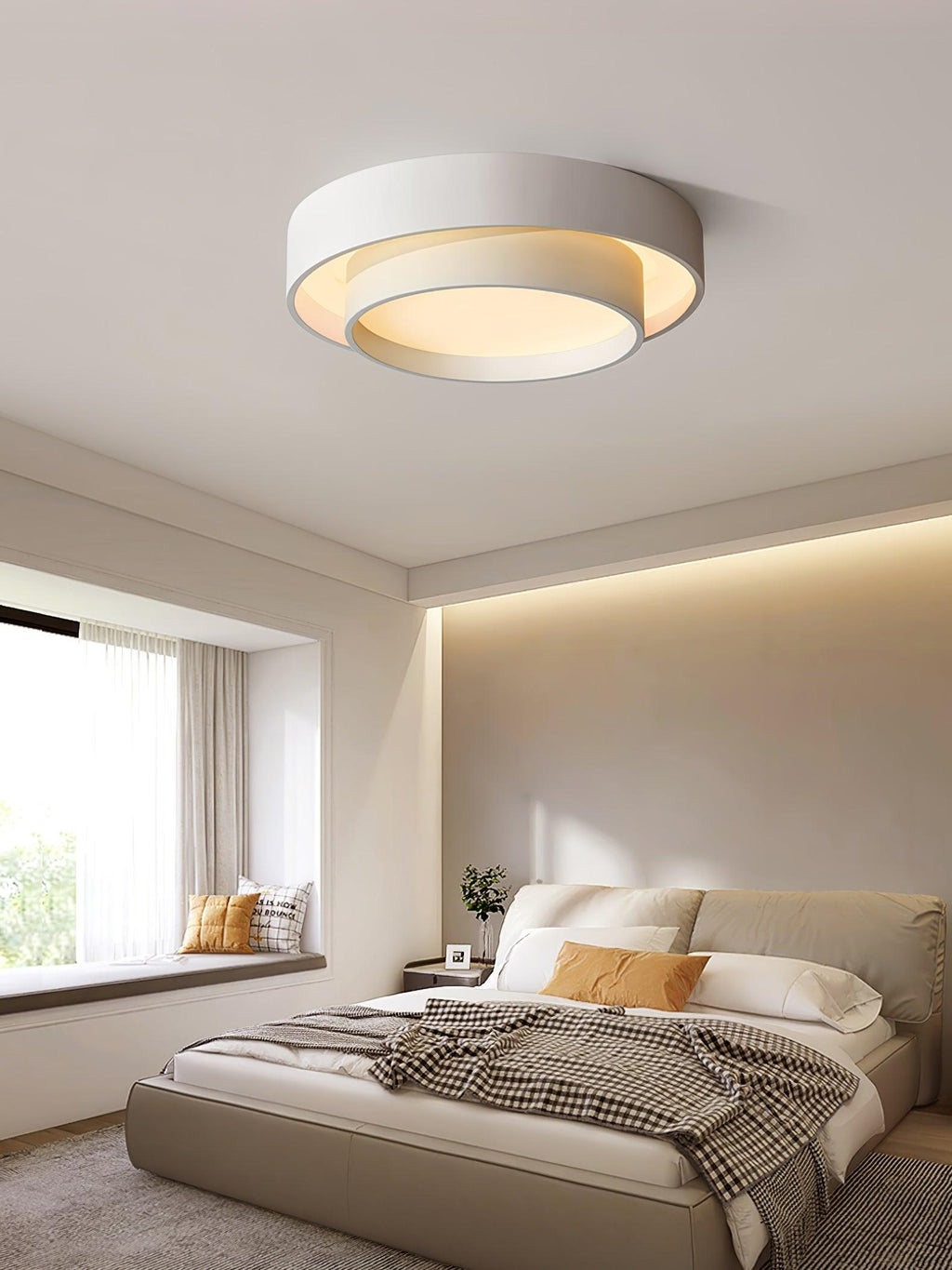 Dimmable Cylinder LED Ceiling Light – Iron & Acrylic Flush Light for Living Room & Bedroom, Ø 40–60 cm